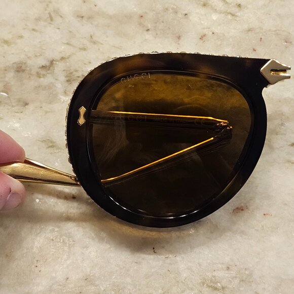 RARE GUCCI HOLLYWOOD FOREVER FOLDING AVIATOR EMBELLISHED CRYSTAL SUNGLASSES main image 13